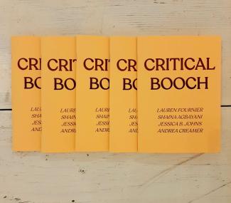 Stack of five Critical Booch publication on the ground at Access Gallery.