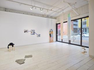 Installation view of the NOW, NEVER group show at Access Gallery.