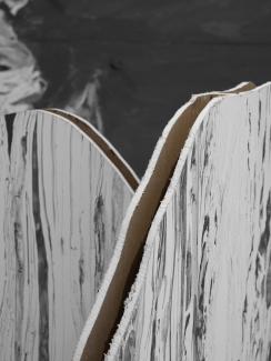 Detail shot of Tiffany Law's piece titled 'incarnated sediments'. 