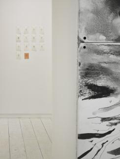 Installation view of Tiffany Law's 'back of a drawer' exhibit. 